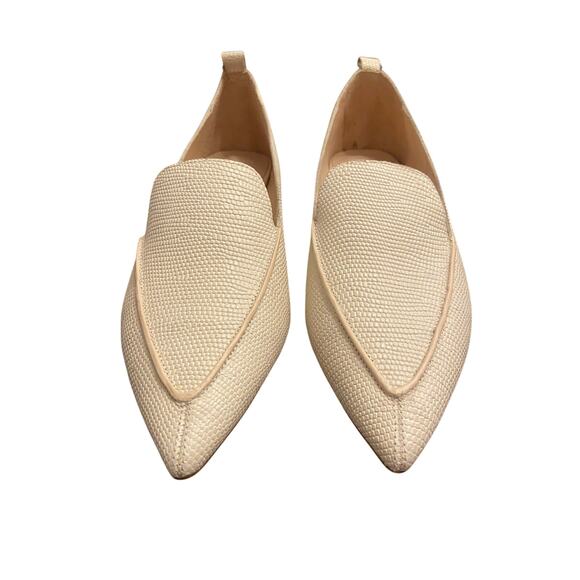 Jeffrey Campbell Viona Lizard Embossed Loafers Pointed Toe Sculpted Boho Heel 6 - Picture 4 of 10